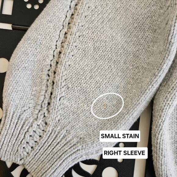 3.1 Phillip Lim Women's Gray Knit 3/4 Sleeve Sweater | Small | FLAWS - Picture 6 of 16